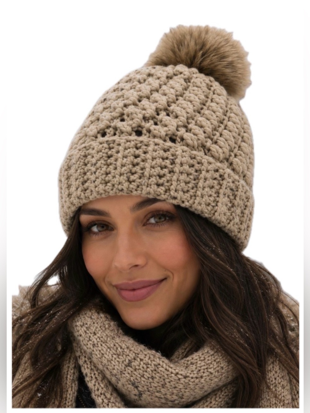 NEW Beanie. Cream/Tan/Brown.